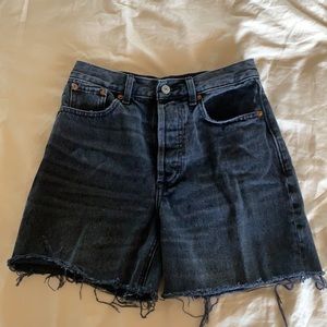Abercrombie Faded Black denim shorts 00 / 24